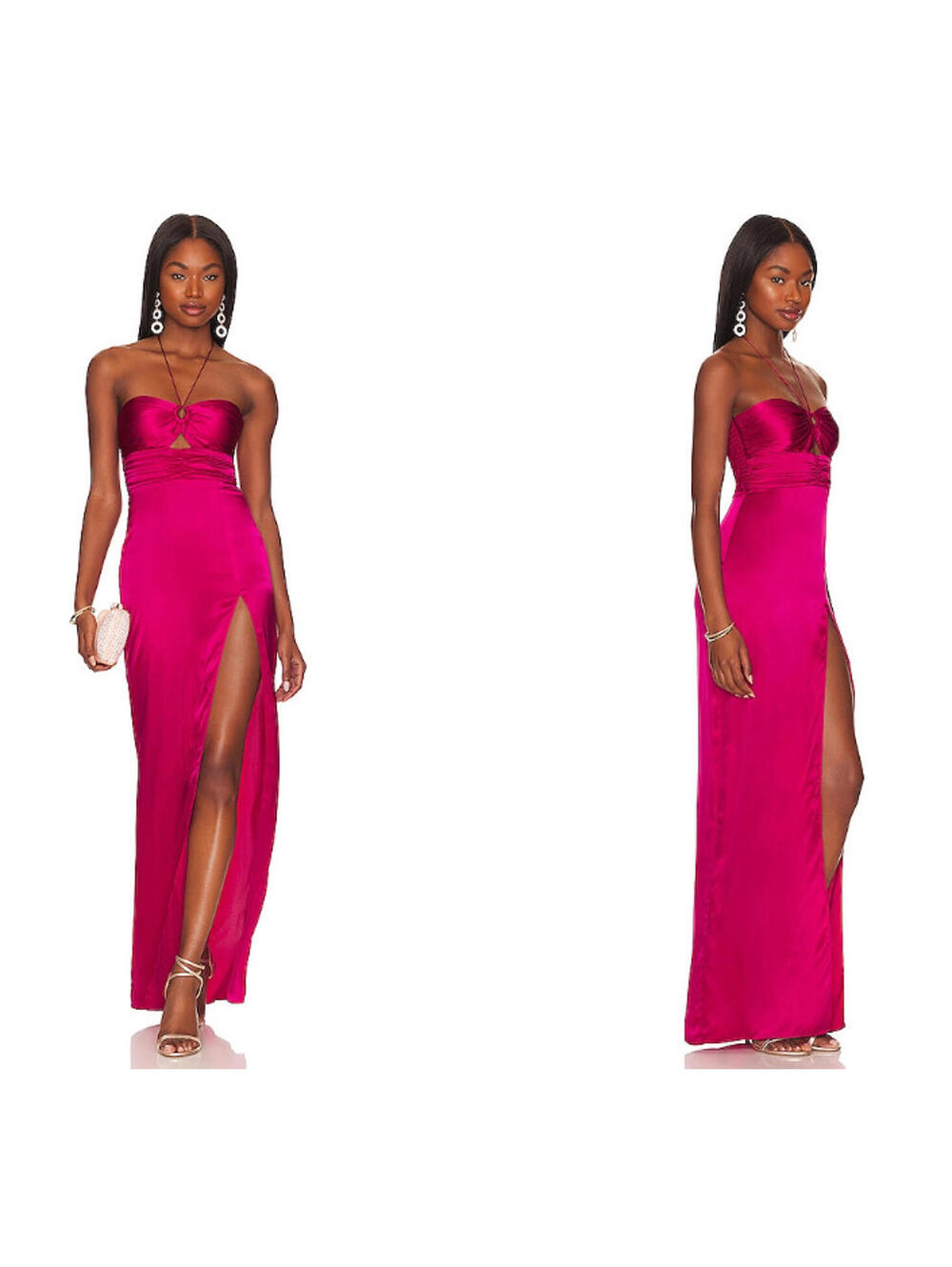 Amanda Uprichard x REVOLVE Destina Gown Genie Silk Long Size M NWOT $372msrp